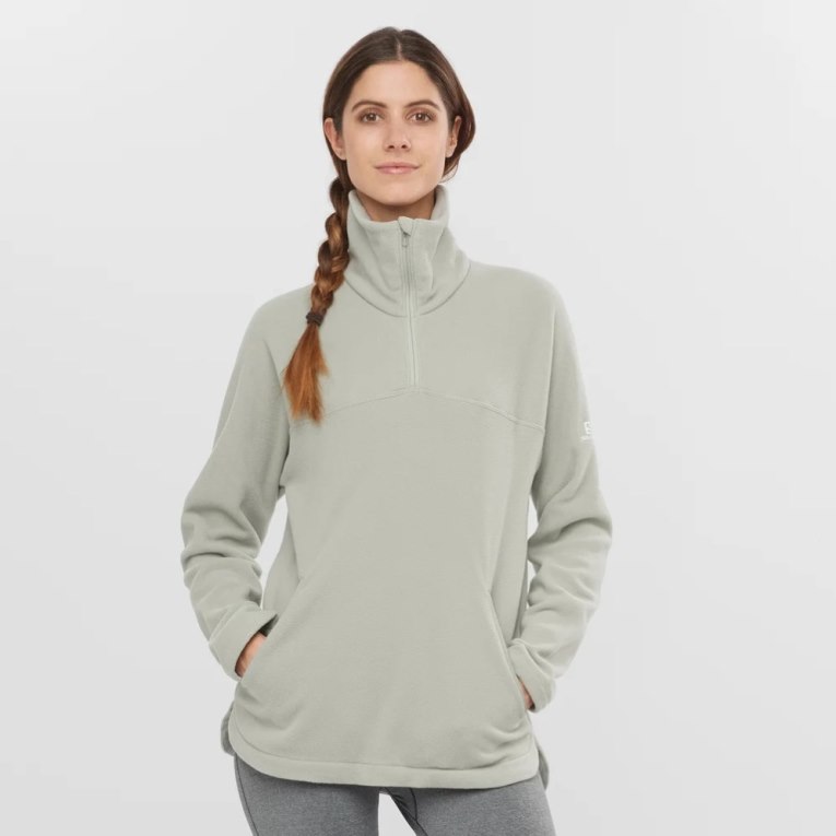 Moletom Salomon Essential Cosy Fleece Feminino Luz Cinzentas | PT E41952